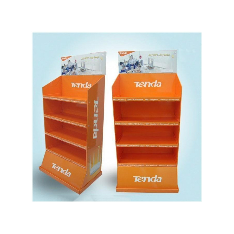 2 espositori da terra Tenda a quattro ripiani in cartone