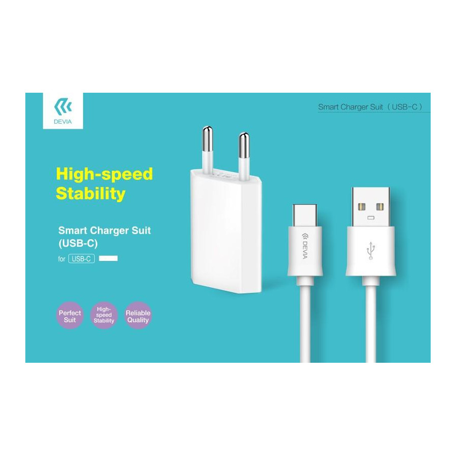 Suit Carica 1 Amper e Cavo Dati Per Smartphone USB Tipo C