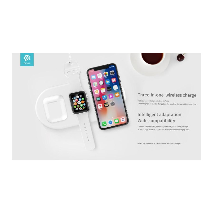 Caricatore Wireless 3 in 1 per iPhone Apple Watch ed AirPods