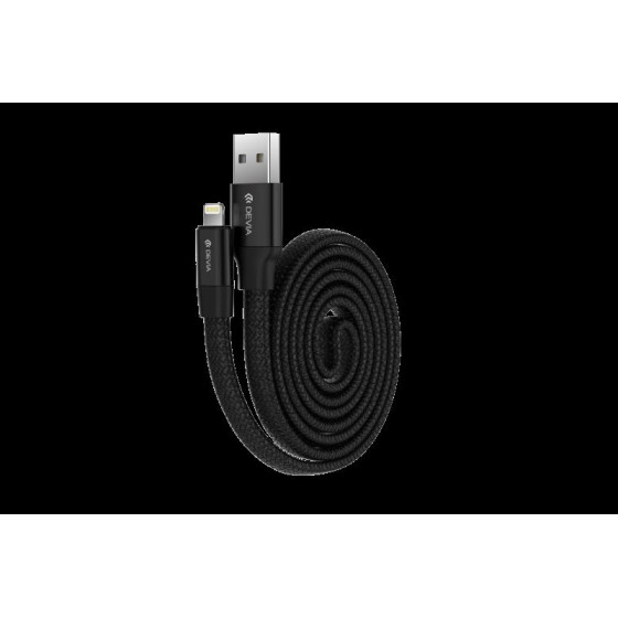 Cavo Piatto in corda Ring Y1 Lightning Apple 80cm Nero