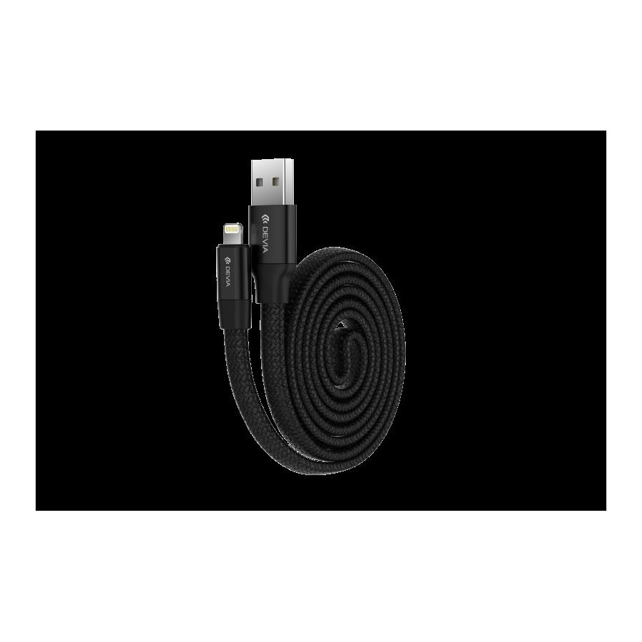 Cavo Piatto in corda Ring Y1 Lightning Apple 80cm Nero