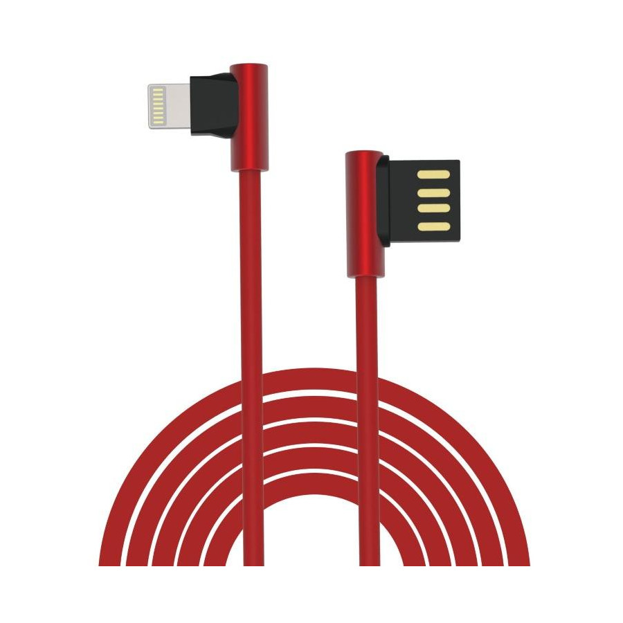 Cavo King USB - Lightning ad angolo 90° Rosso