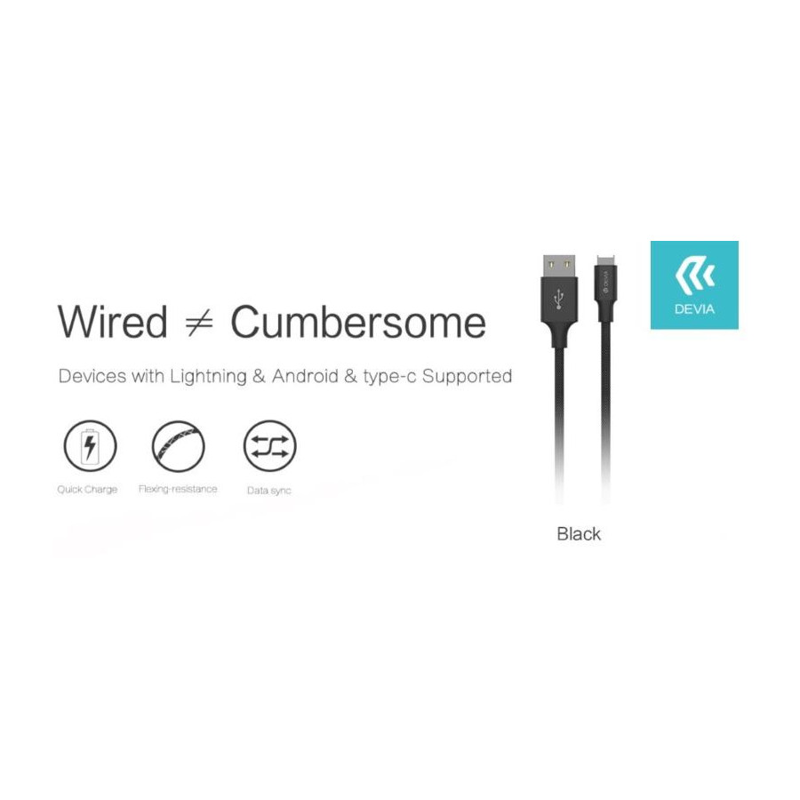 Cavo Usb Lightning Pheez 2mt per Carica Rapida Nero