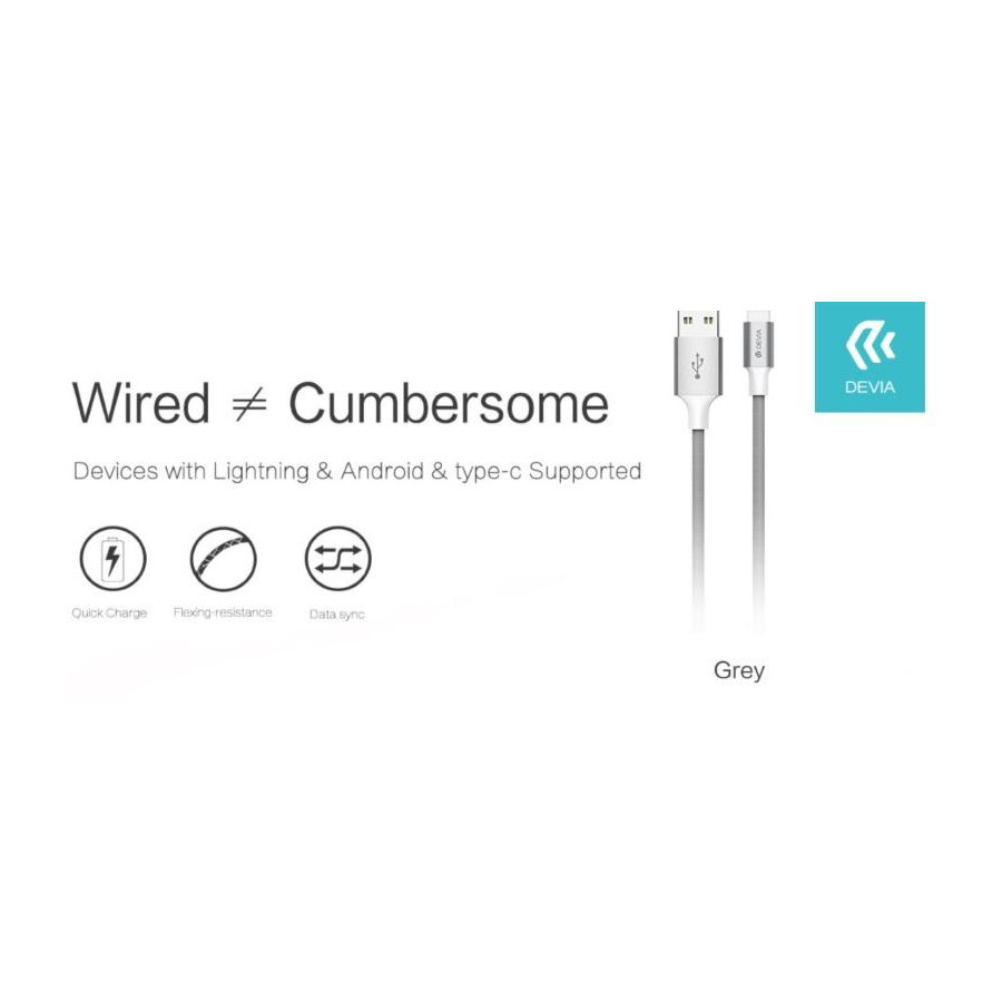 Cavo Usb Lightning Pheez 2mt per Carica Rapida Grigio