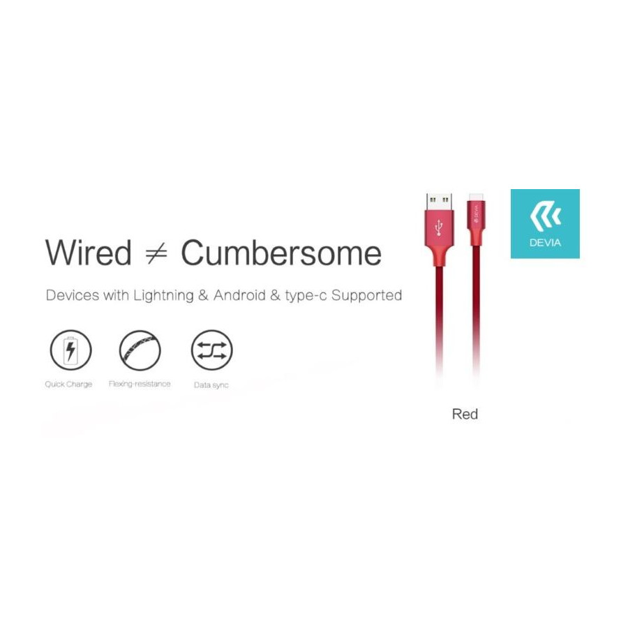 Cavo Usb Lightning Pheez 2mt per Carica Rapida Rosso