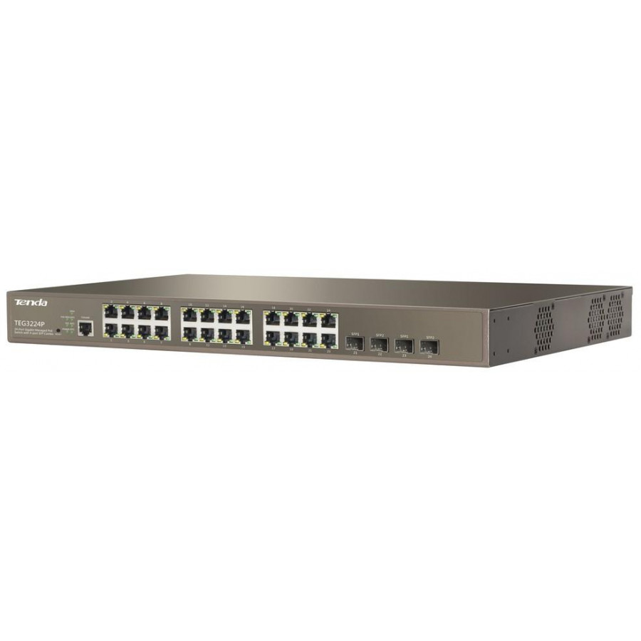 Rack Switch 24 Porte Gigabit+4 Porte SFP PoE+ Managed