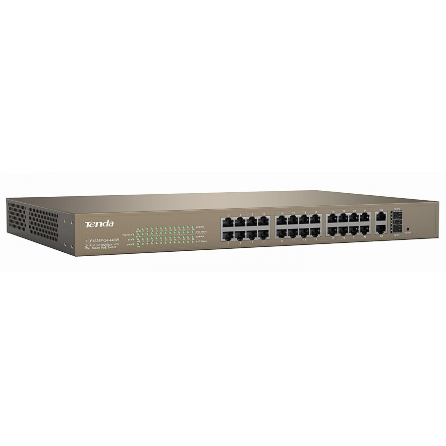Switch PoE Web Smart 24 porte 10/100+2Gb+2SFP Combo