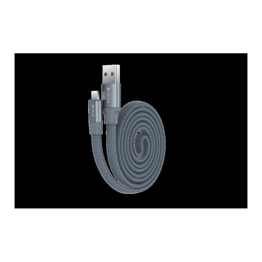Cavo Piatto in corda Ring Y1 Micro-Usb 80cm Grigio