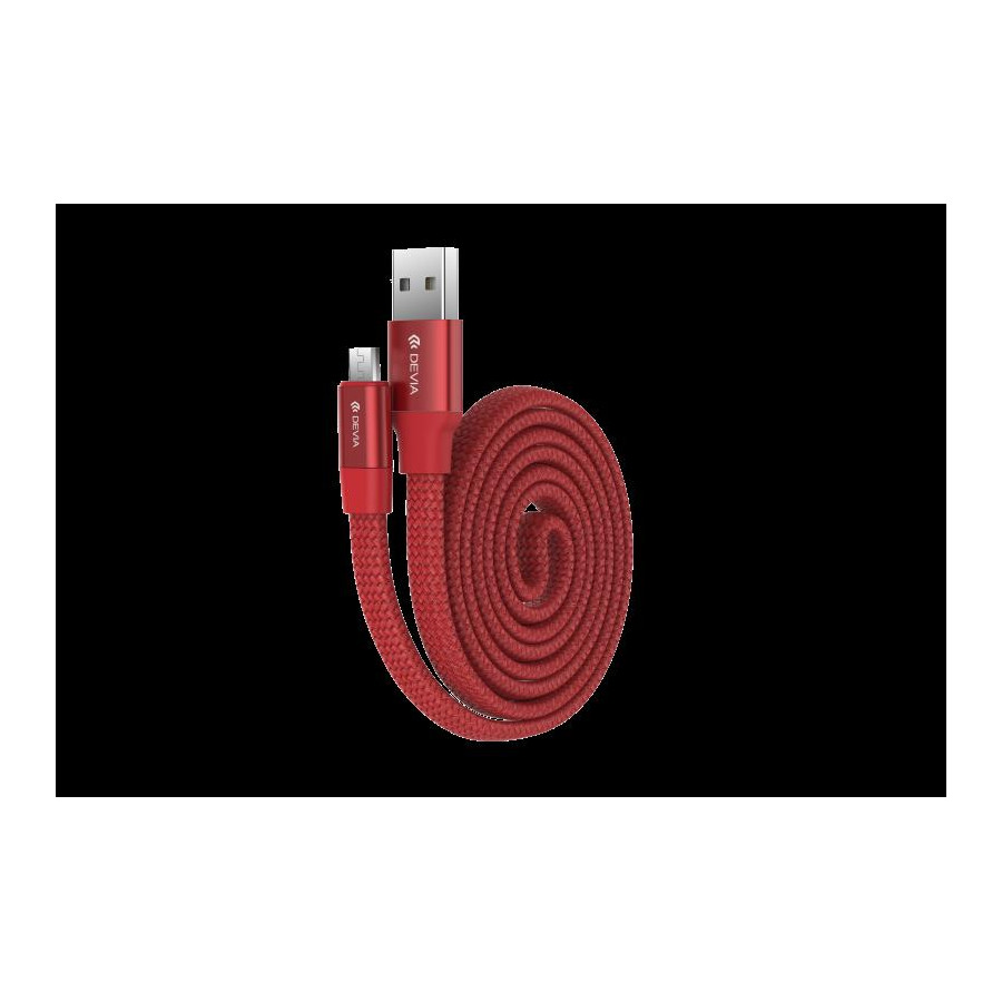 Cavo Piatto in corda Ring Y1 Micro-Usb 80cm Rosso