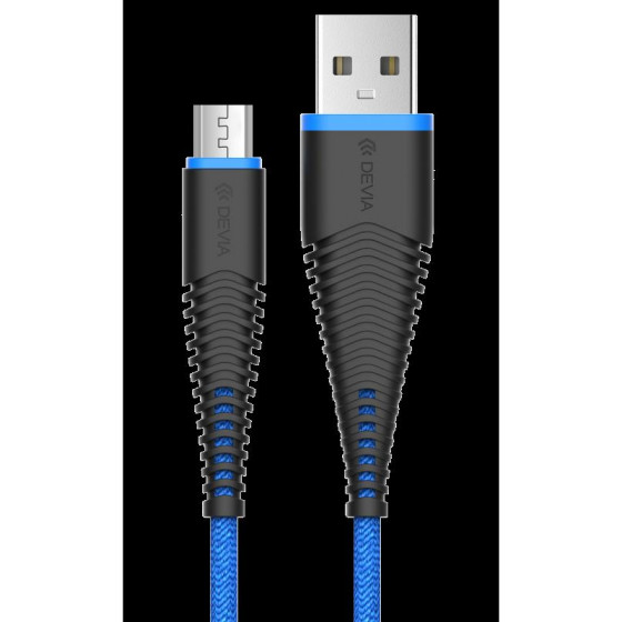 Cavo Fish Devia Android m-Usb 1.5mt Alta Resistenza Blu