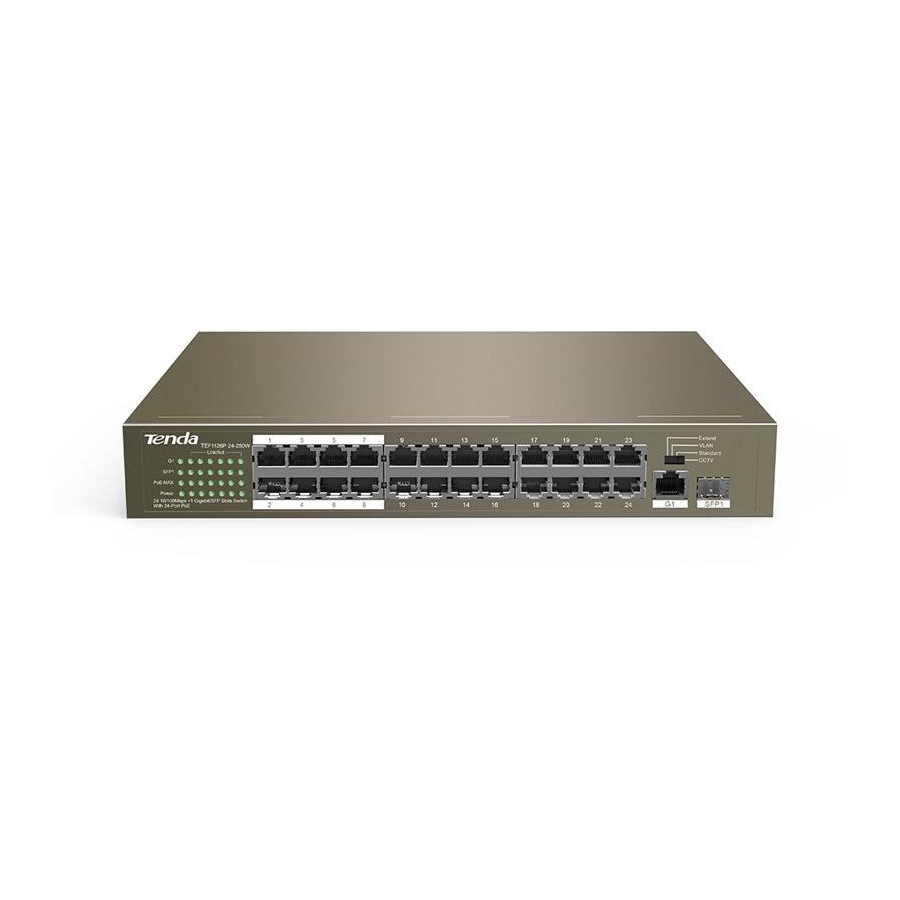 Tenda switch TEF1126P 24 ports PoE 10/100Mbps + 1 GE/SFP