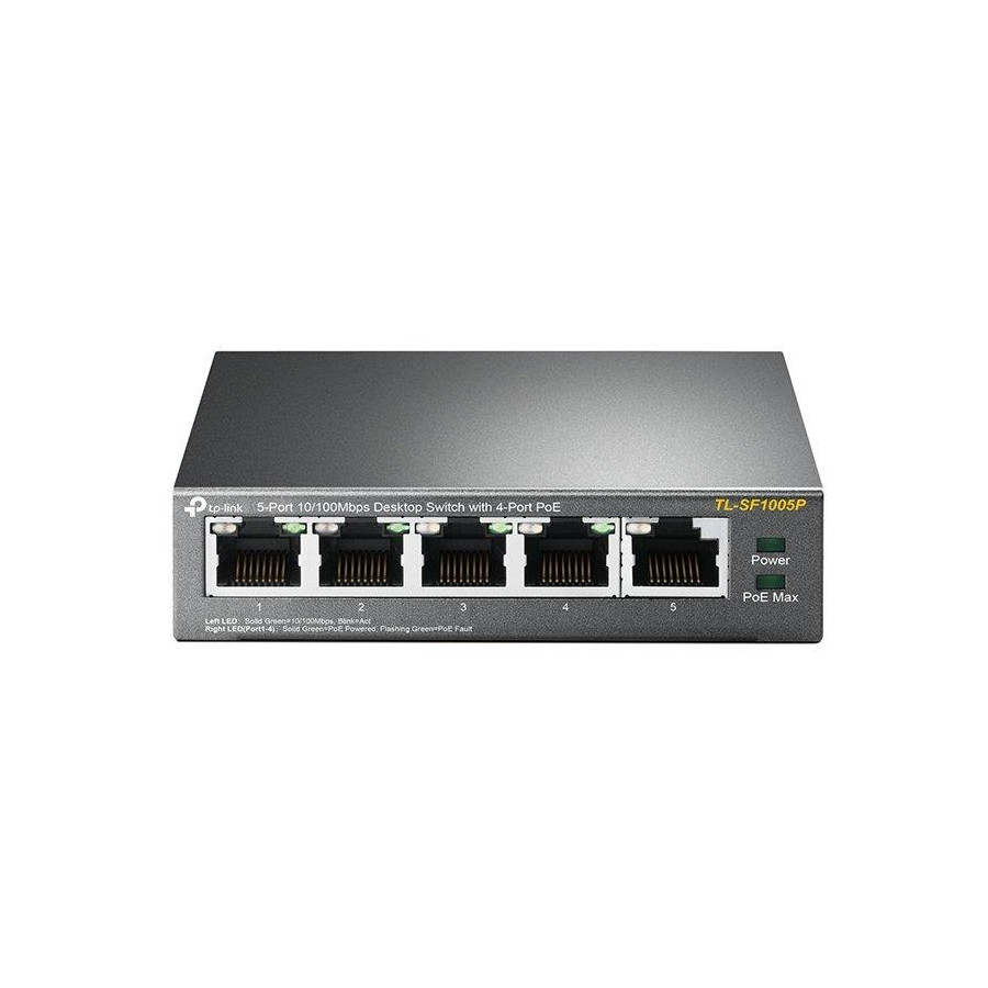 Switch desktop 5 porte 10/100Mbps 4 PoE TP Link TL-SF1005P