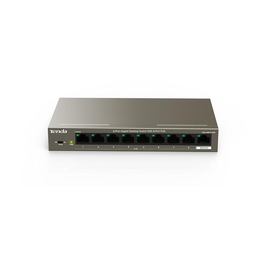 Tenda Switch 9 porte 1Gbps TEG1109P-8-102W 8 porte PoE 102W