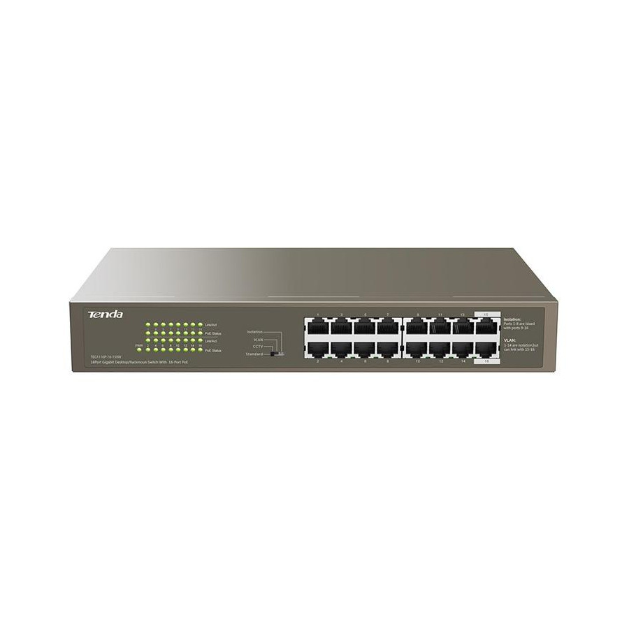Switch 16 porte Gigabit PoE TEG1116P-16-150W
