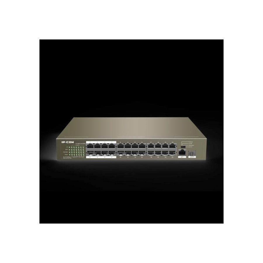 Switch 24 porte PoE 10/100Mbps + 1 Gbit + 1 slot SFP IP-COM
