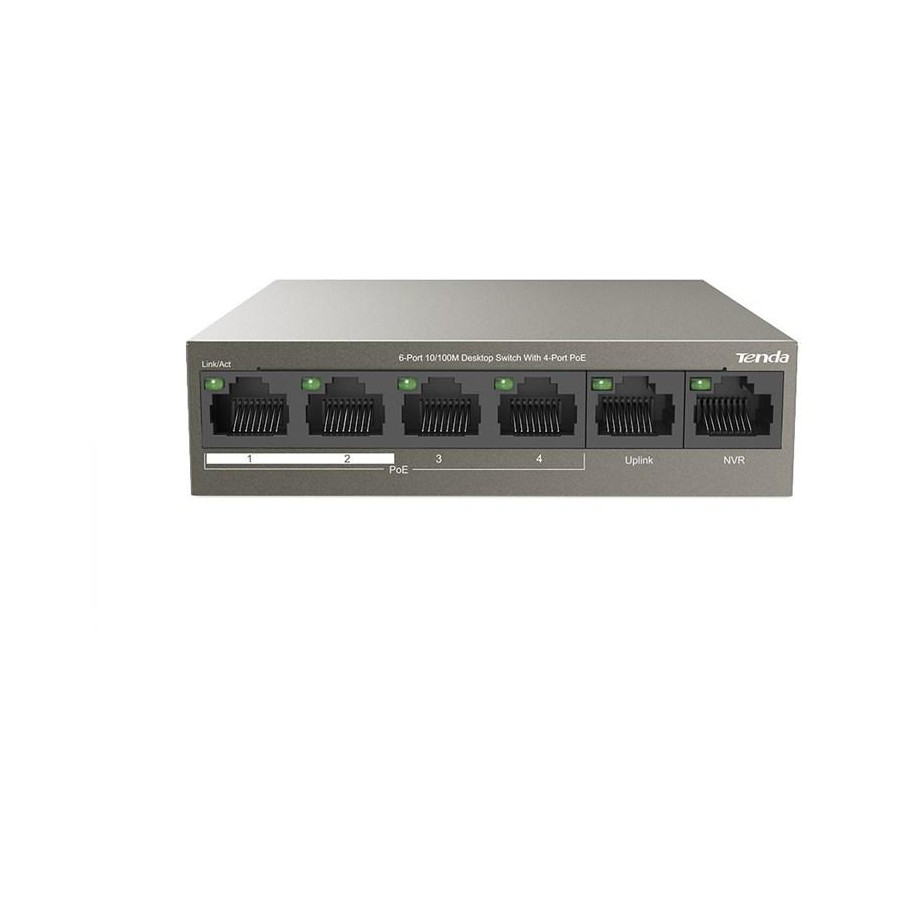 Switch 6 porte 10/100M desktop 4 porte PoE Tenda TEF1106P