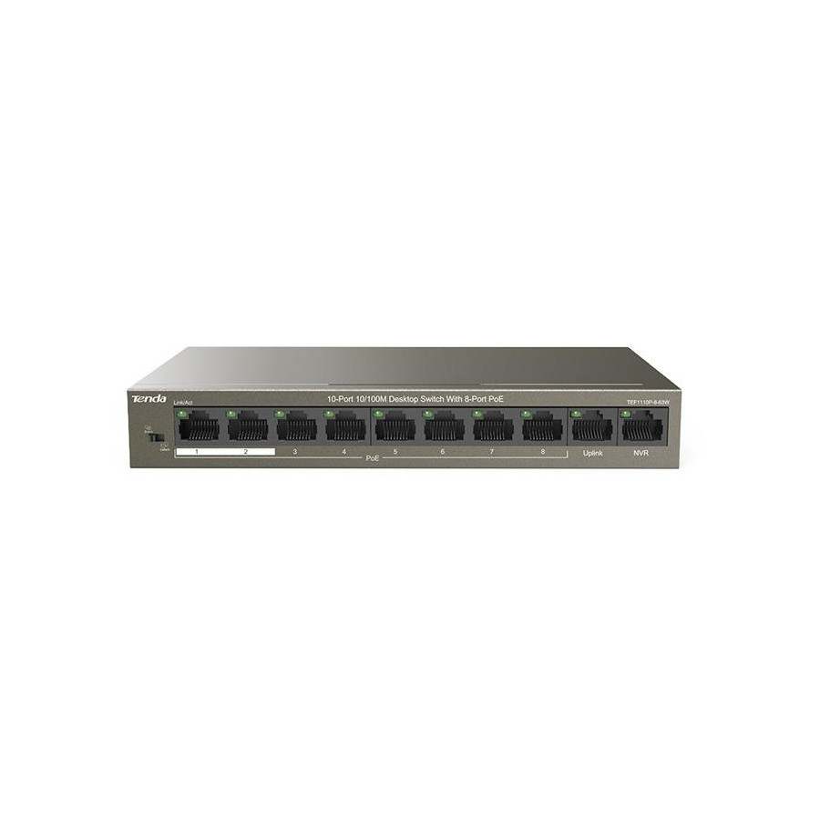 Switch unmanaged 10/100Mbit PoE Desktop Tenda TEF1110P-8-63W