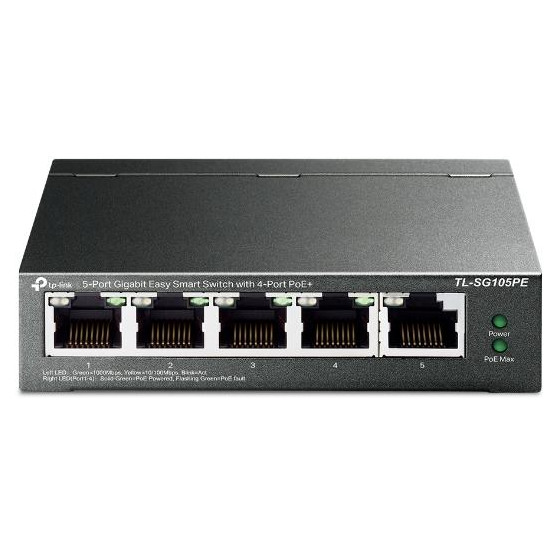 Switch 5 port Gigabit con 4-Port PoE+ TP-Link TL-SG105PE