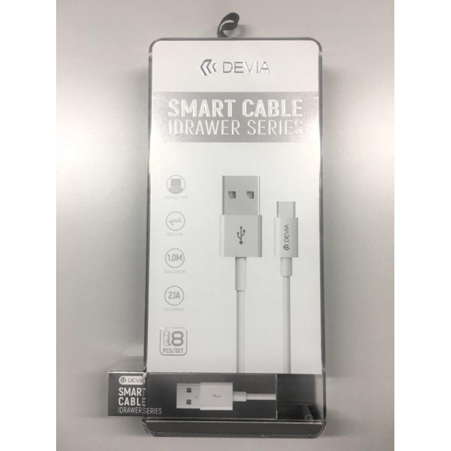 Set 8 cavi 1Mt Tipo-C con blister dosatore Idriver Bianco