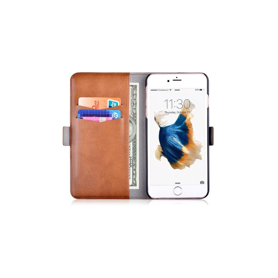 Custodia in Pelle con Portadocumenti per iPhone 6S/6 Marrone