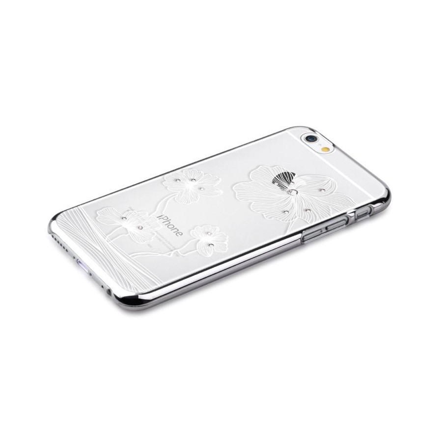 Custodia con Swarovski per iPhone 6/6S Crystal Flora Silver