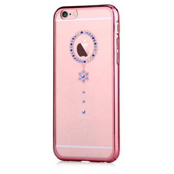 Custodia Swarovski per iPhone 6/6S Crystal Camelia Blu RG