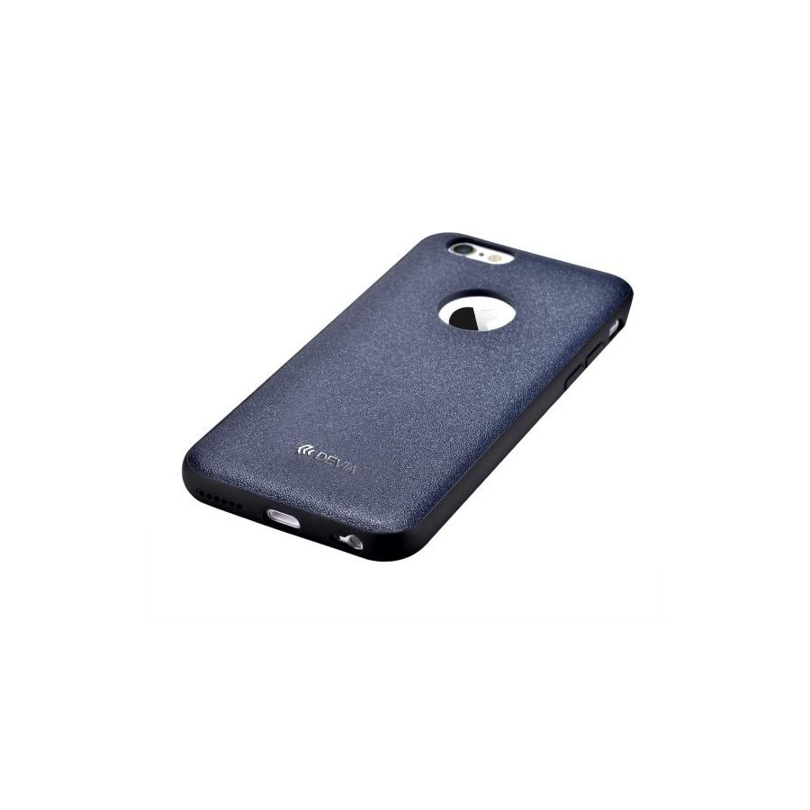 Cover in Vera Pelle iPhone 6/6S Plus Con Vista Logo RoyalBlu