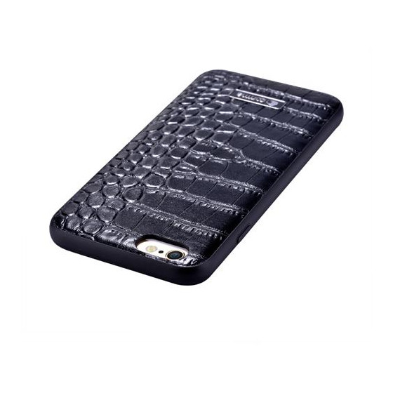 Custodia in Pelle trama coccodrillo iPhone 6S/6 Plus Nera