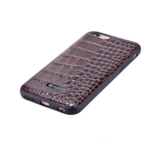 Custodia in Pelle trama coccodrillo iPhone 6S/6 Plus Marrone