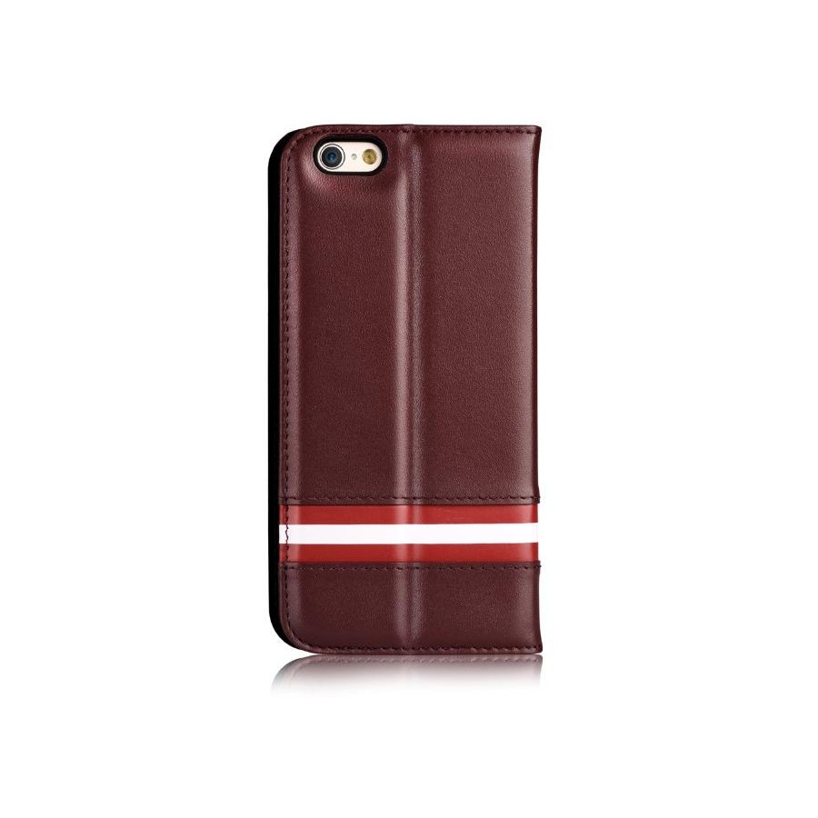 Cover a Libro in Pelle Italiana Bally iPhone 6/6S Plus Brown