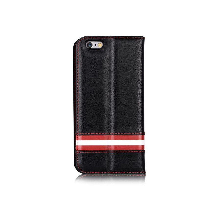 Cover a Libro in Pelle Italiana Bally iPhone 6/6S Plus Nera
