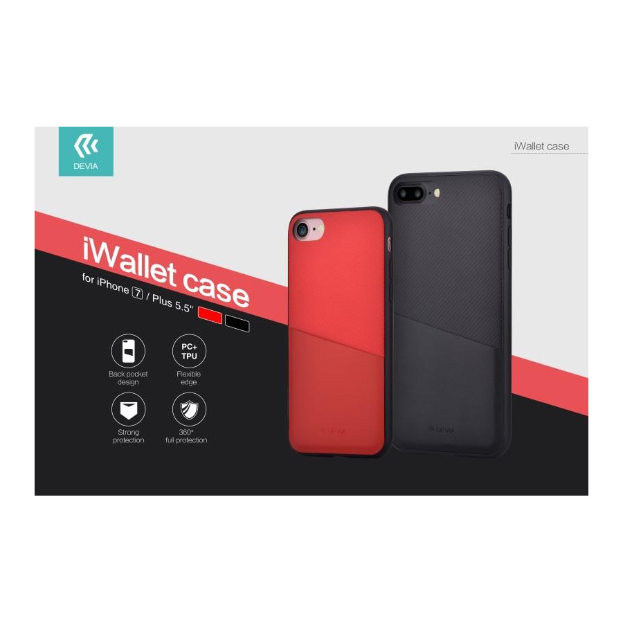 Cover Devia iWallet con Tasca per iPhone 7 & 8 Nera