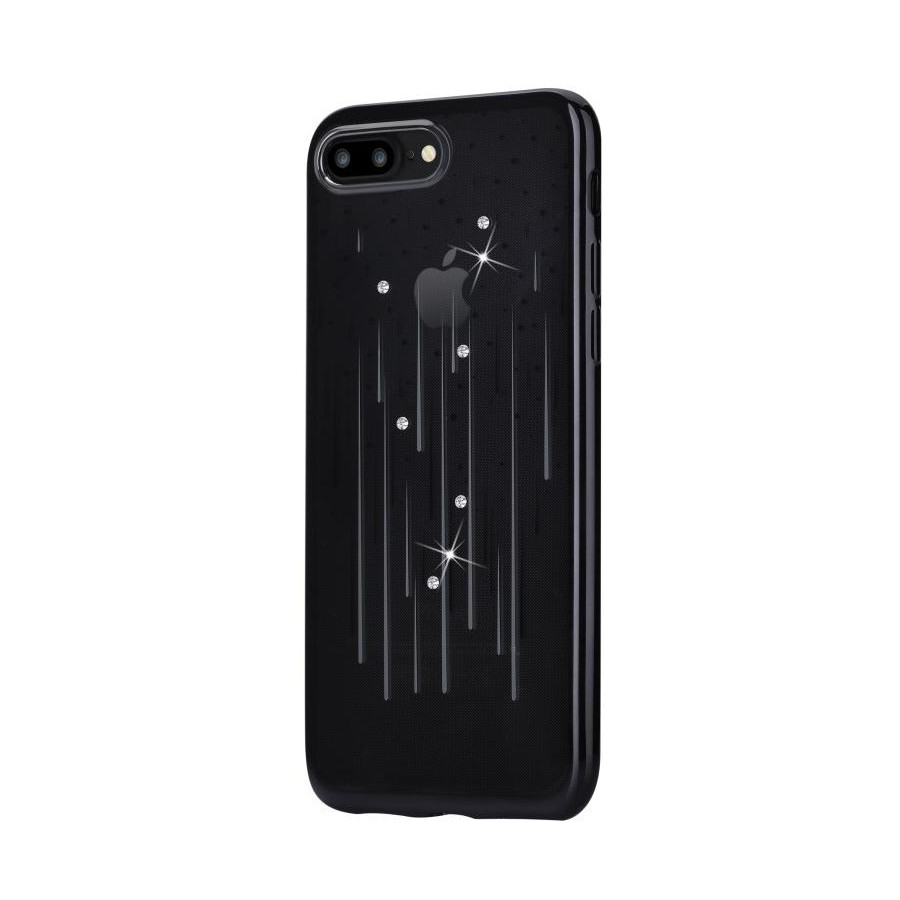 Cover Soft Meteor Crystals from Swarovski iPhone 7 Plus Nero