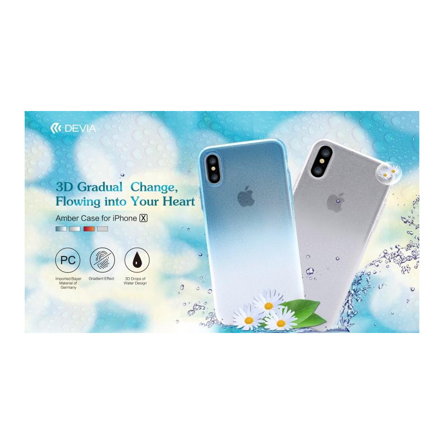 Cover Effetto Acqua in materiale atossico per iPhone X Tea