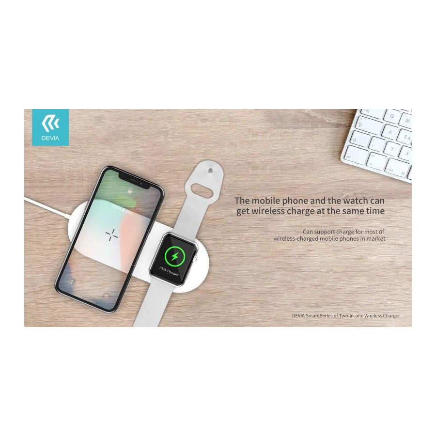 Caricatore Wireless 2 in 1 per iPhone ed Apple Watch 12W