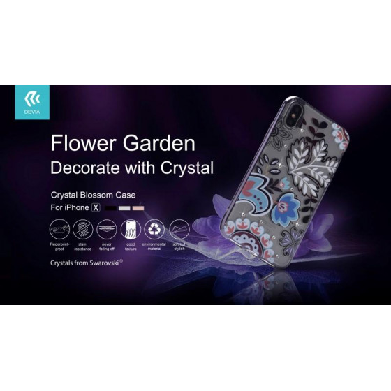 Cover Bloosom Crystals from Swarovski per iPhone X Nera