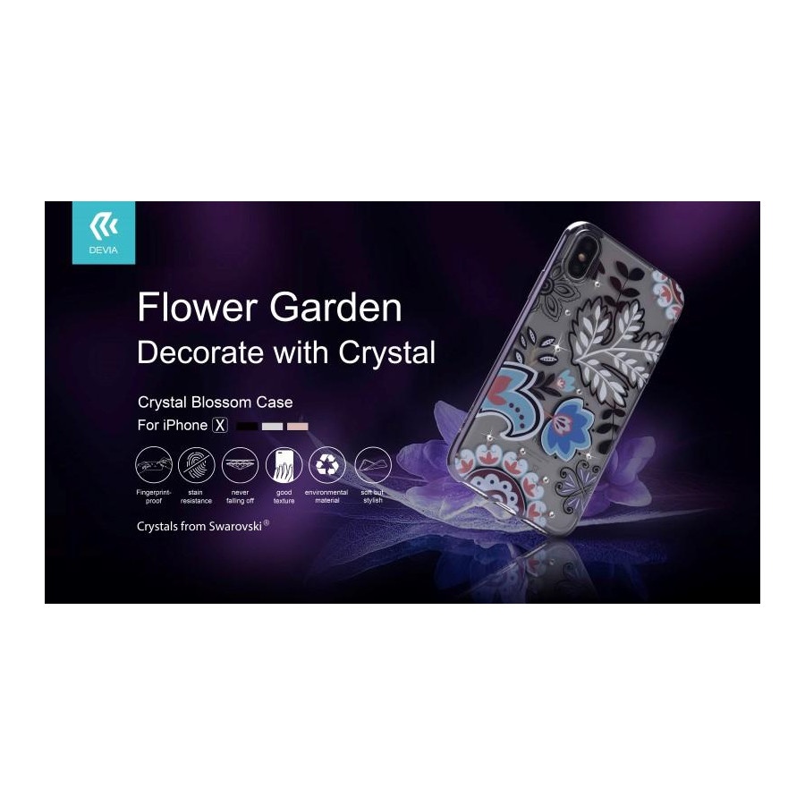 Cover Bloosom Crystals from Swarovski per iPhone X Nera