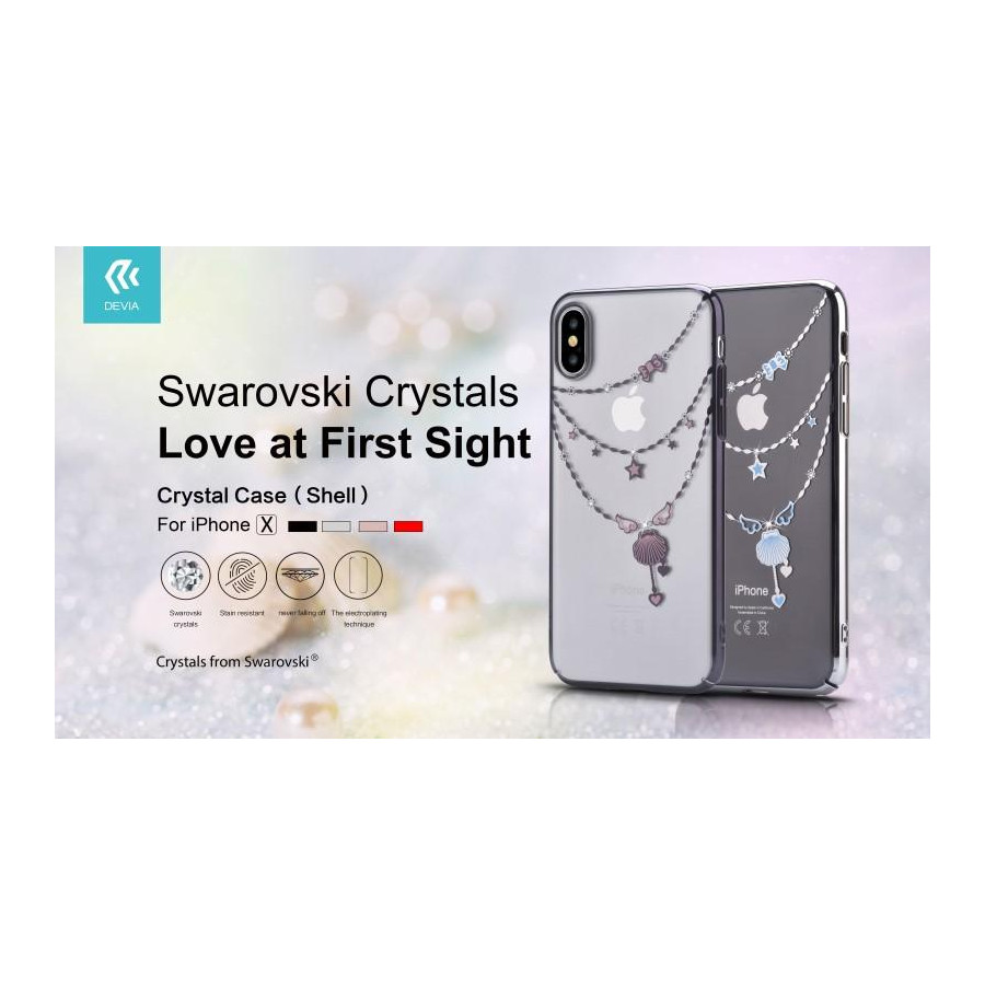 Cover Swarovski Crystal Shell per iPhone X Nera