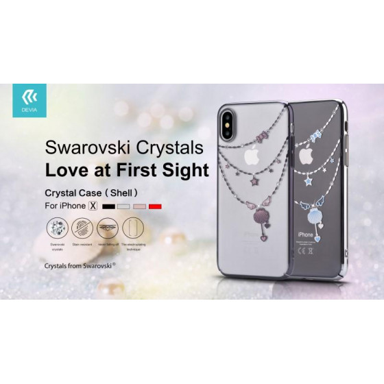 Cover Swarovski Crystal Shell per iPhone X Silver
