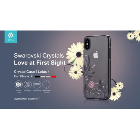Cover Swarovski Crystal Petunia per iPhone X Rose Gold