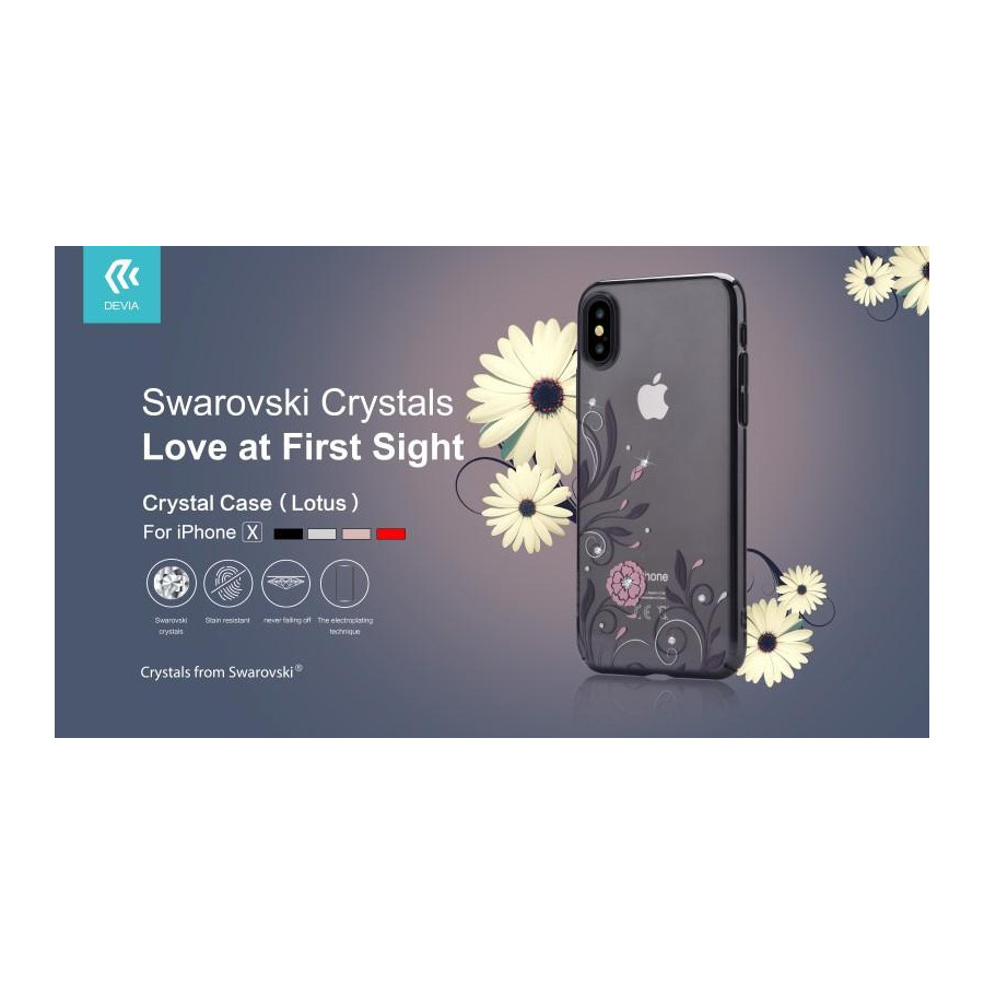 Cover Swarovski Crystal Petunia per iPhone X Rose Gold