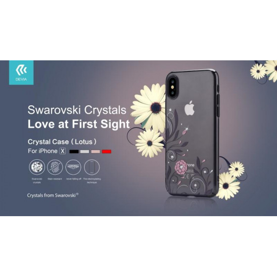 Cover Swarovski Crystal Petunia per iPhone X Silver