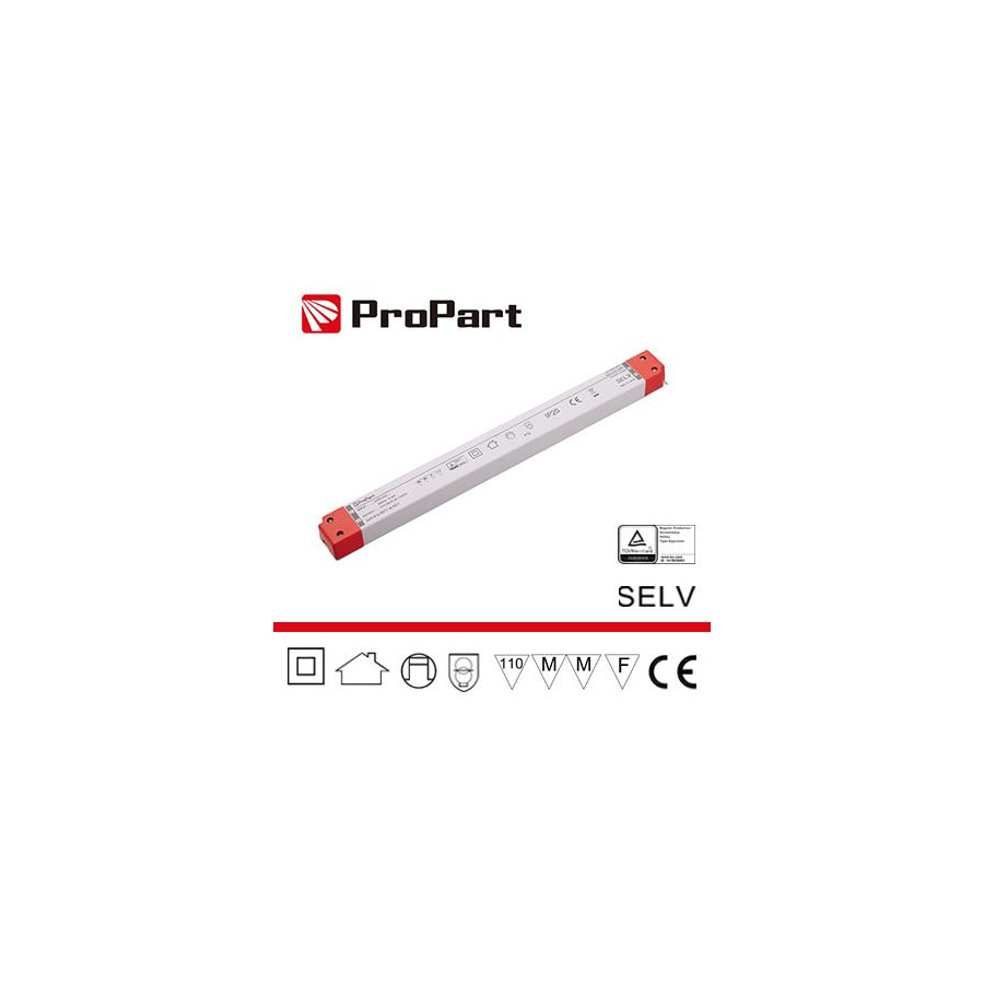 Alimentatore SLIM: IP20 24V 75W 3.12A Size:320*30*19mm