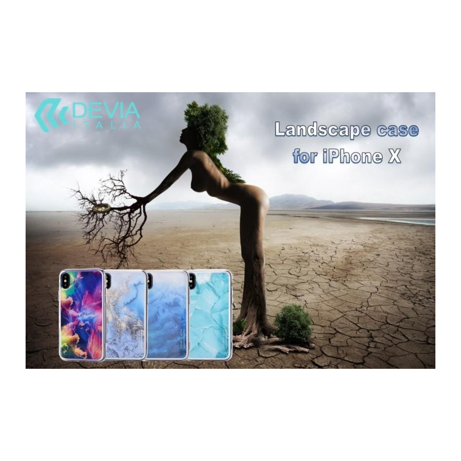 Cover Landscape serigrafata per iPhone X Blu