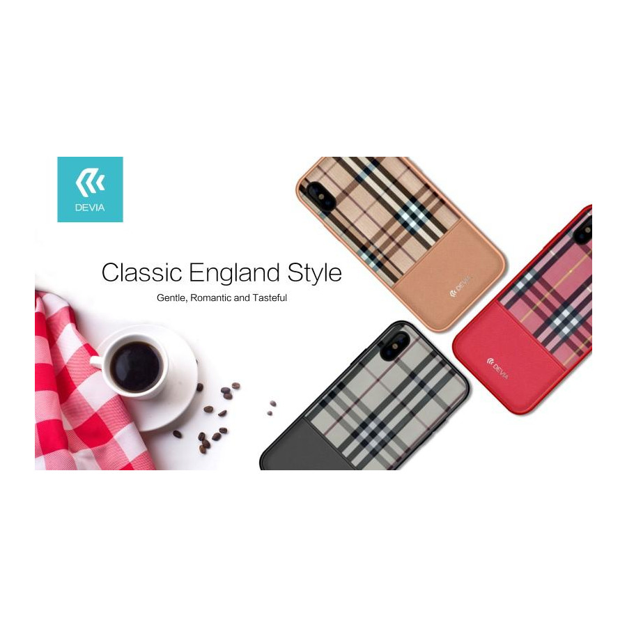 Cover in Pelle Lattice Devia per iPhone X Rossa