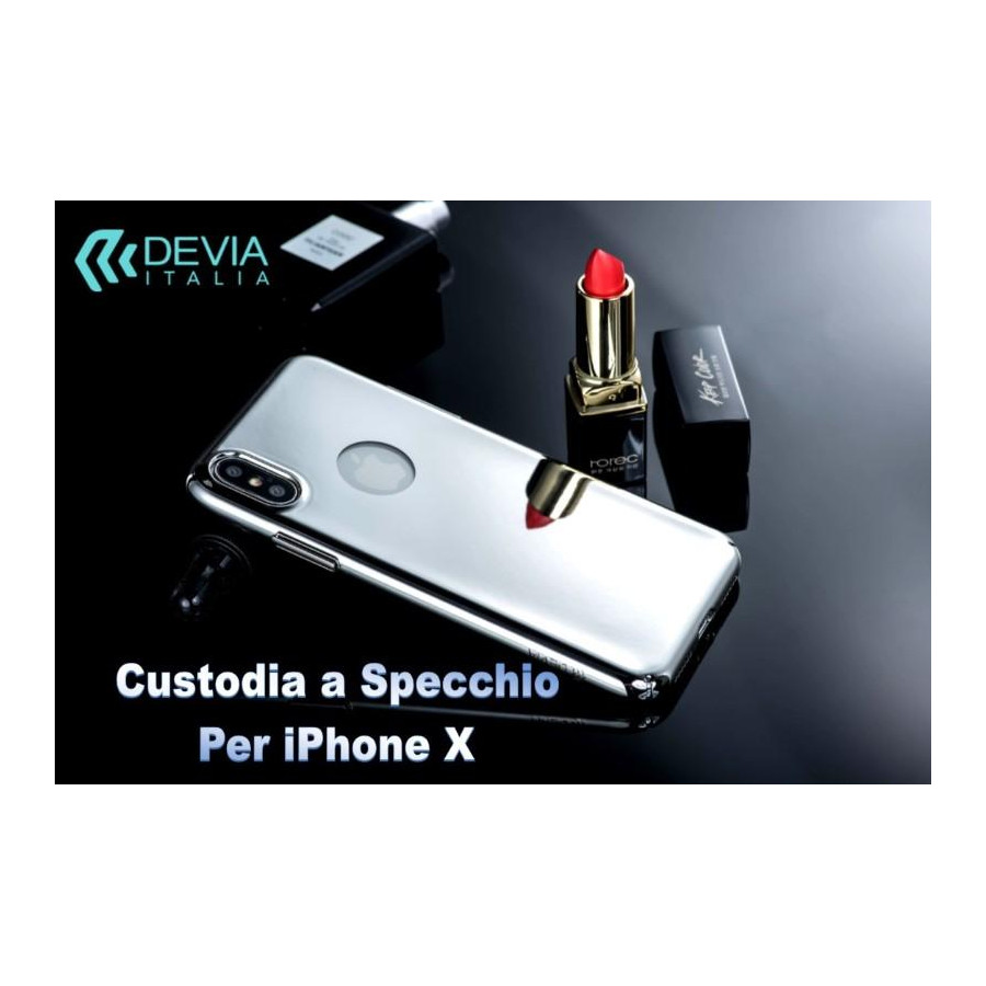 Cover a Specchio Vista Logo per iPhone X Nera