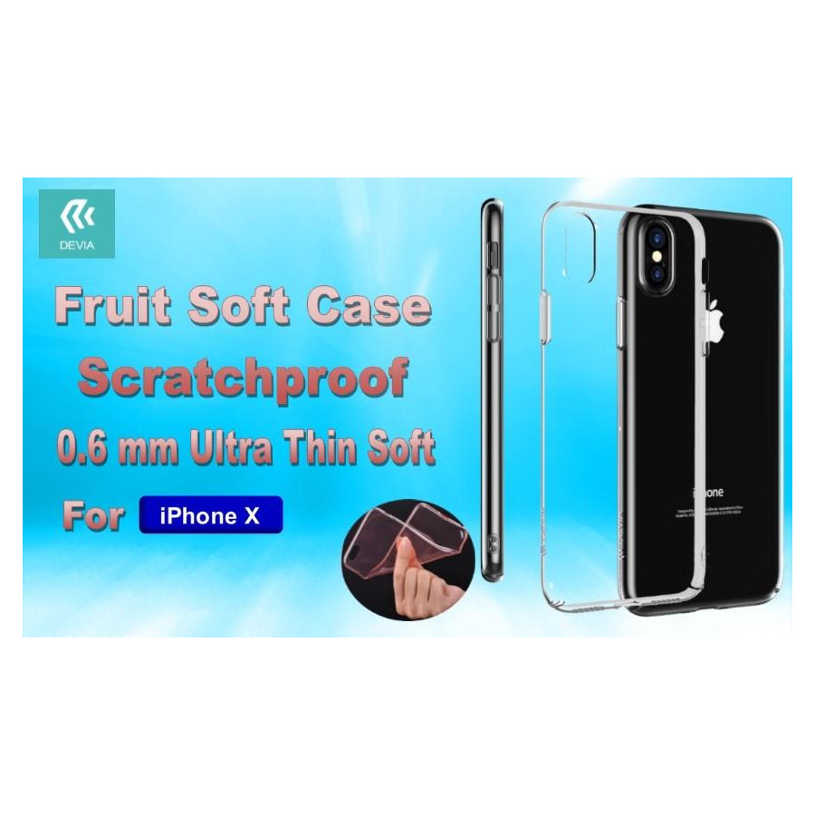 Cover Fruit Soft 0,6mm Anti Graffio 4H iPhone X Trasparente