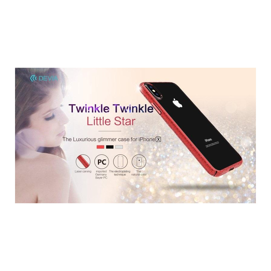 Cover Luxurious Glimmer per iPhone X Rossa