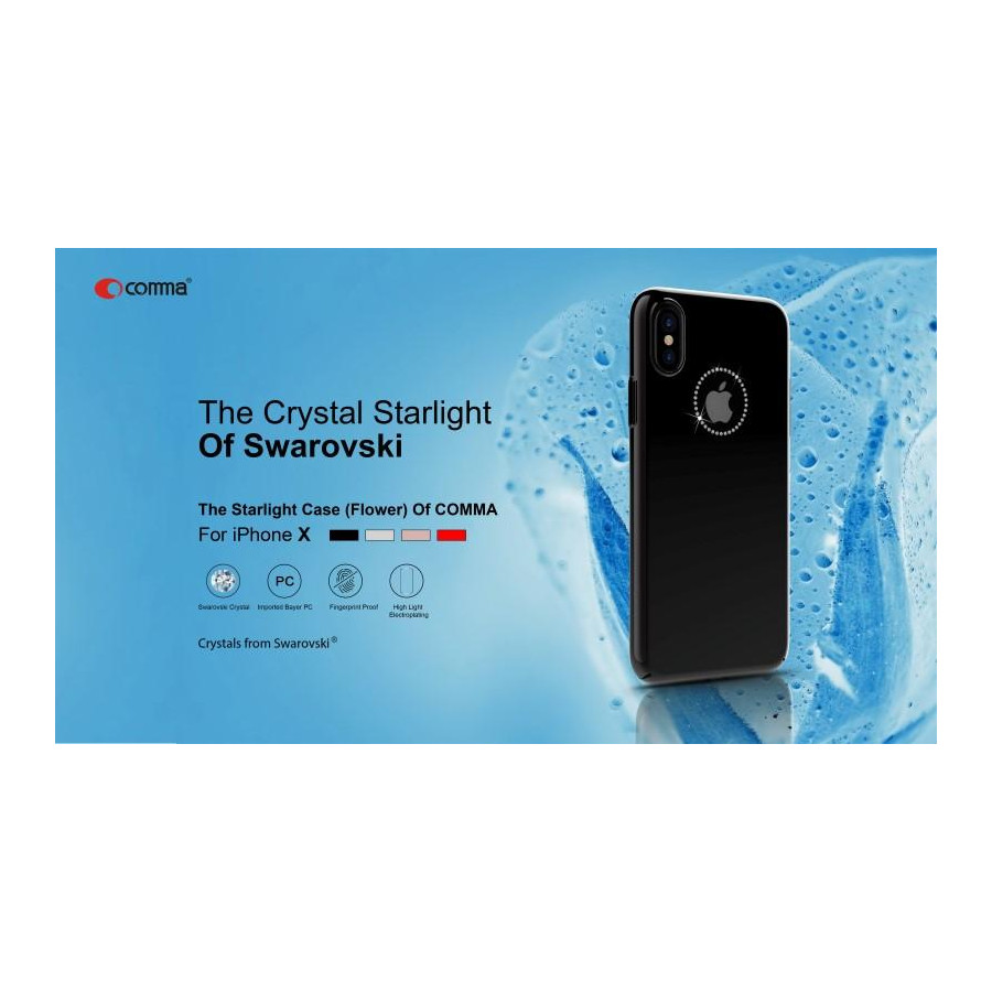 Cover Shining con Cristalli Swarovski per iPhone X Trasparen