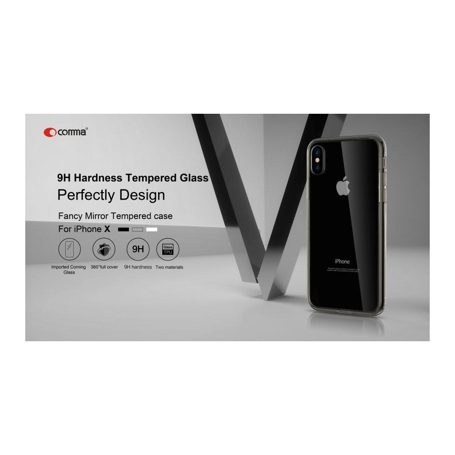 Cover protezione con Vetro Temperato per iPhone X & Xs